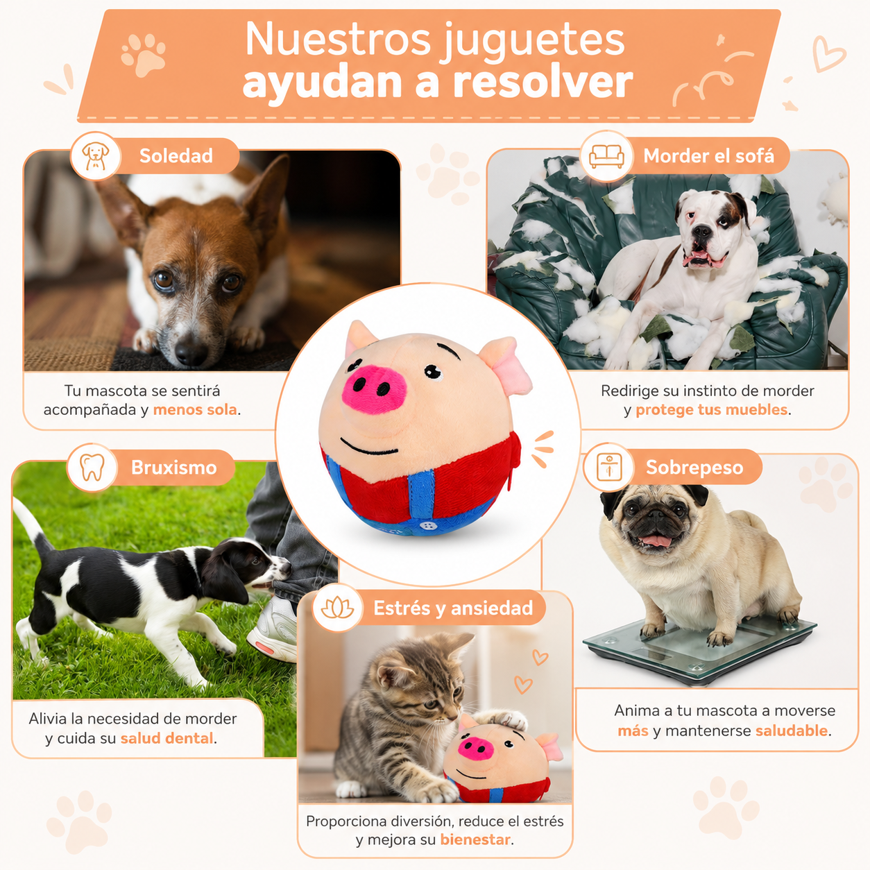 Juguete interactivo con sonido para mascotas y niños